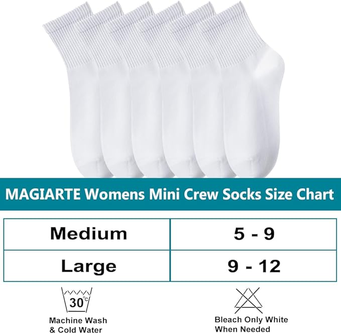 MAGIARTE Womens Mini Crew Ankle Socks Athletic Casual Cotton Socks for Women