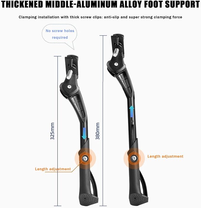 Bike Kickstand for Cannondale Bad Boy, Aluminum Adjustable Kickstand Foot Side Stand Suppor Rear Side Bicycle Stand with Non-Slip Rubber Foot,C