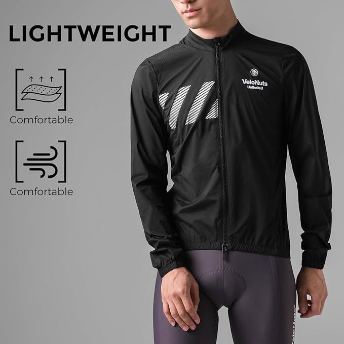 ROCKBROS VNS Men's Cycling Jacket, Ultralight Windbreaker for Running Cycling Packable