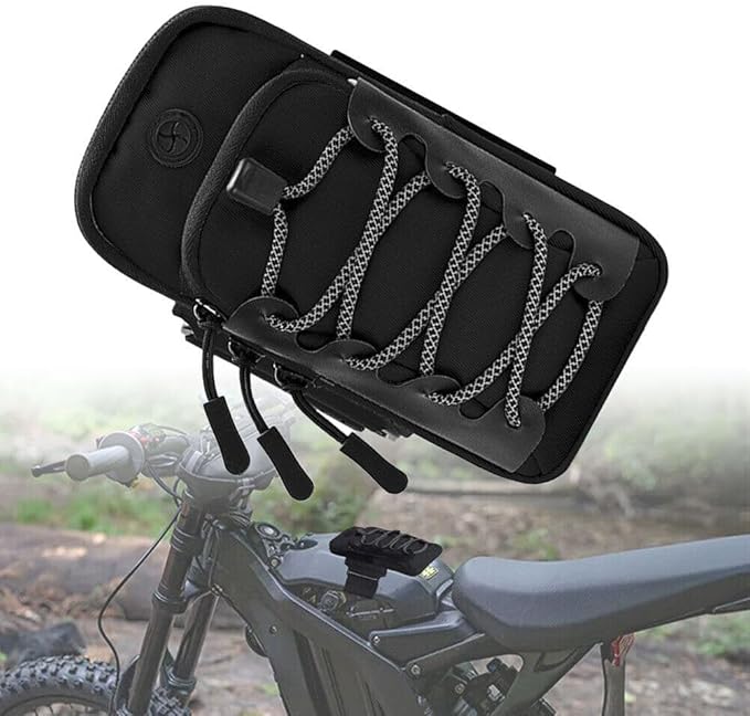 Motorcycle Handlebar Storage Bag with USB Charging Port, Waterproof Pouch for Sur-ron Light Bee X Segway, Black