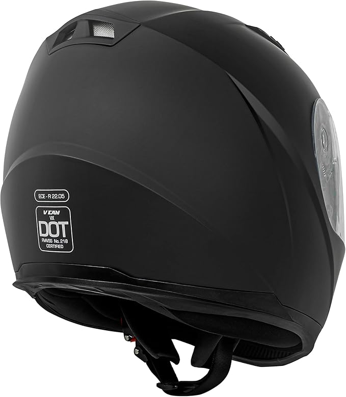 VCAN VX Lightweight Full Face Motorcycle Street Bike Helmet with Extra Tinted Visor, Coolmax Technology & OTG Ready, DOT Approved