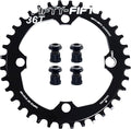 FIFTY-FIFTY Round 104BCD Chainring, 30T 32T 34T 36T Narrow Wide Mountain Bike Chainring, Single Chainring for 9/10/11-Speed with 4 Alloy Chainring Bolts for MTB