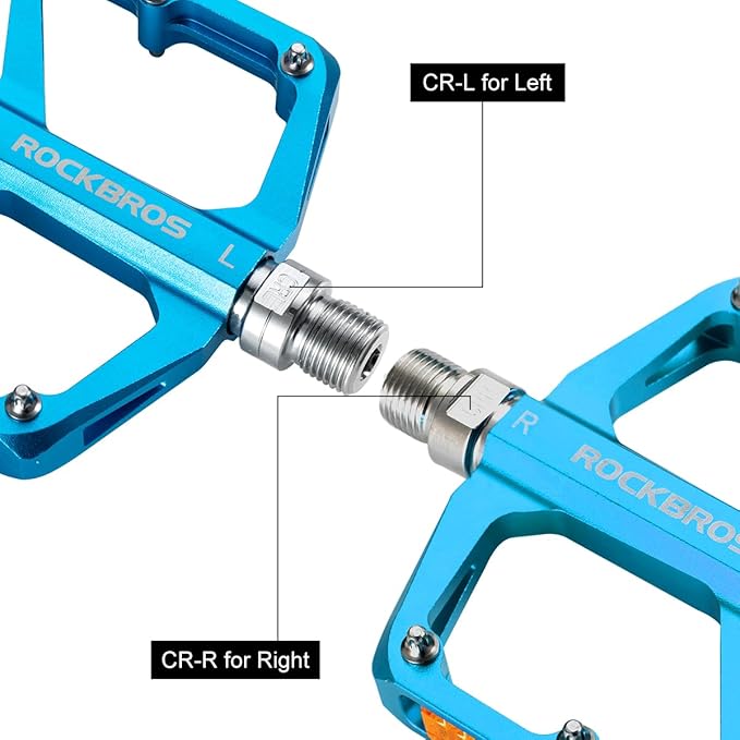 ROCKBROS Mountain Bike Pedals MTB Pedals Bicycle Flat Pedals Aluminum 9/16" Sealed Bearing Lightweight Platform for Road Mountain BMX MTB Bike
