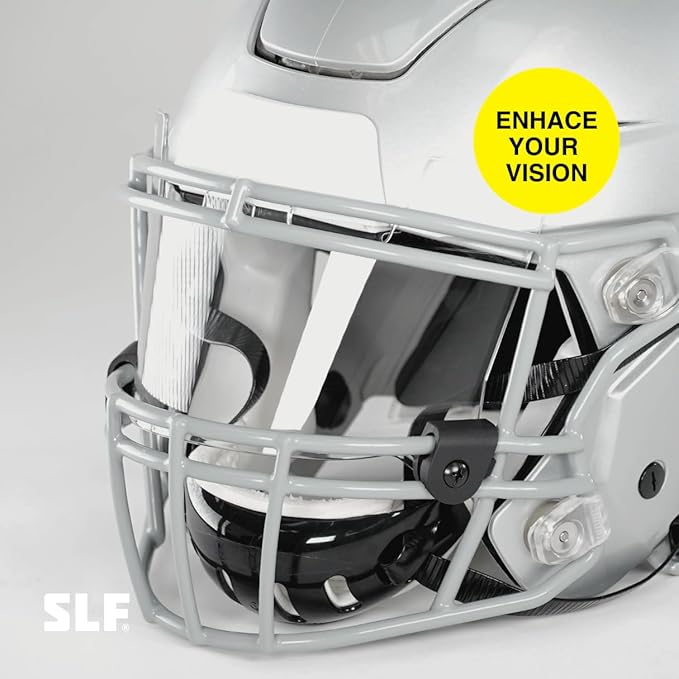 SLEEFS Clear Football Visor for Helmet - Professional Football Visor - Face & Eye Shield - Fits Youth & Adult Helmets - Includes Quick Visor Clips for Easy Installation