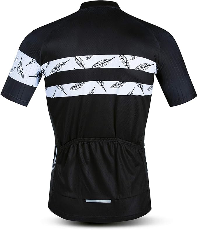 Cycling Jersey Men USA Summer Bike Short Sleeve 3-Pockets Breathable Quick-Dry Shirt S-3XL