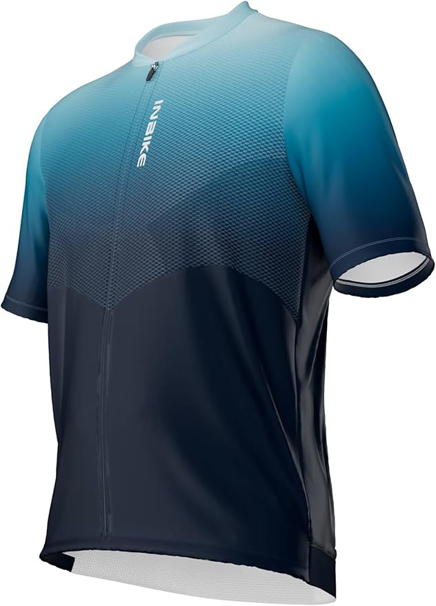 INBIKE Plus Size Cycling Jersey Men 3XL-5XL Bike Shirt for Big and Tall Short Long Sleeve Biking Clothing with Pockets