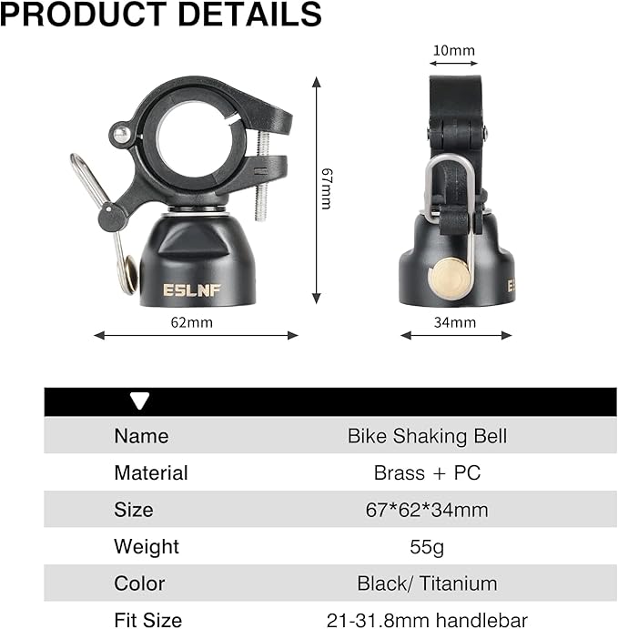 Mountain Bike Bells Dual-Mode Ringing Bell, Copper Alloy Sturdy Bicycle Bell, MTB Trail Bell with Dual Modes, Adults Bike Bell for 22.2-31.8mm Bicycle Handlebars