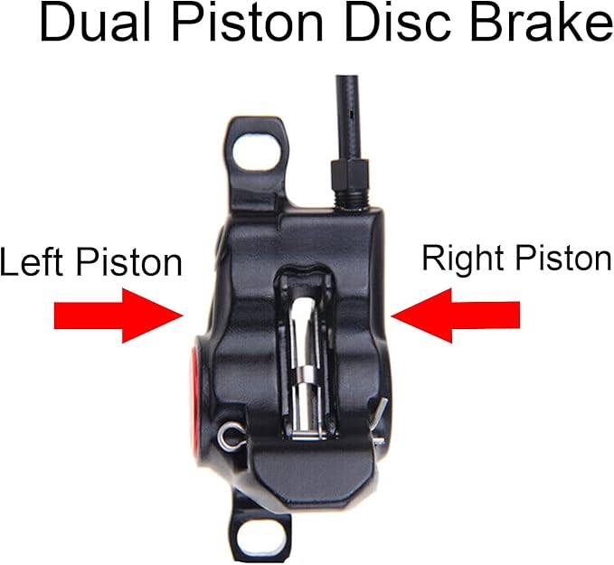 BUCKLOS Black MTB Hydraulic Disc Brakes Mountain Bike Hydraulic Brake Set and 2 Pair Resin Bike Disc Brake Pads Compatible with Shimano Deore XT XTR LX SLX Hone Alfine Saint Disc Brake