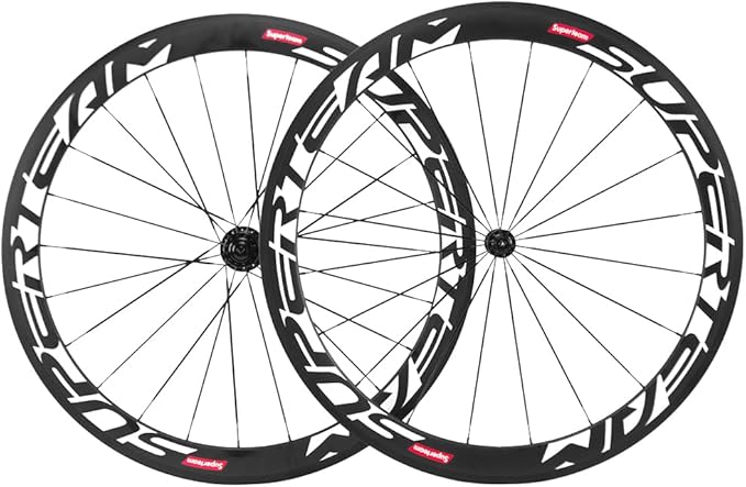 Superteam Carbon Fiber Road Bike Wheels 700C Clincher Wheelset 50mm Matte 23 Width