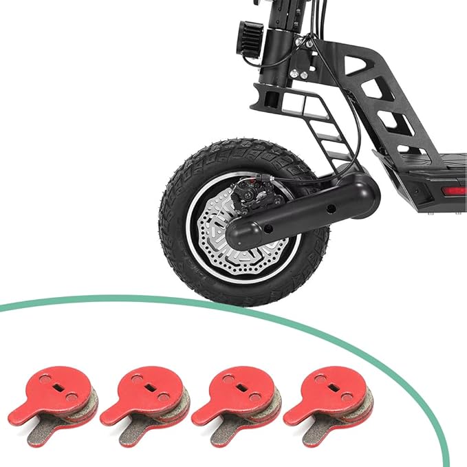 Bike Disc Brake Pads, Bicycle Resin Oil Brakes Pad Semi Metal Smooth Braking Low Noise Replacement Bicycle Pads Kit Cycling Mute 026 Accessory Set for BOL BB8 Mountain Electric Scooters 4 Pairs