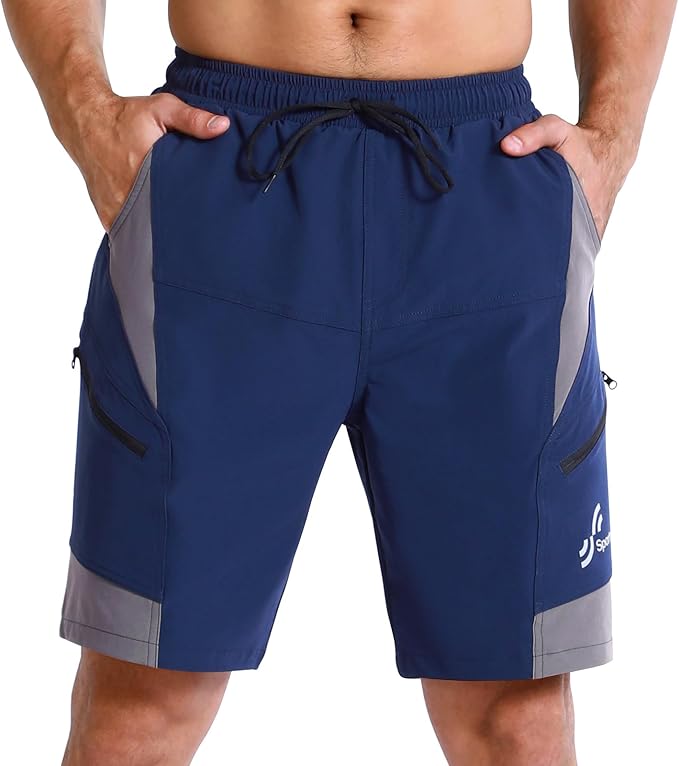 Sportneer Bike Shorts for Men: 3D Padded Lightweight Riding Biking Cycling Mountain Bike Shorts for Men with Zipper Pockets