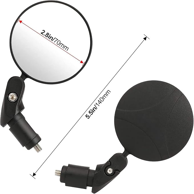 Bike Mirrors 2pcs Bar End Bicycle Mirrors for Handlebars - Cycling Lightweight Rear View Mirrors, Safe Rearview Mirror for Mountain Road Bike