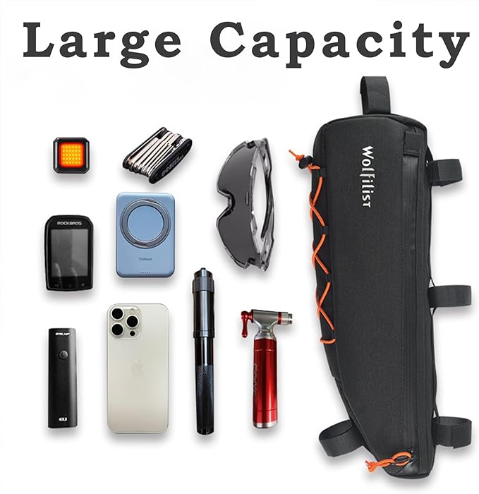 Waterproof Bike Frame Bag - Under Top Tube Triangle Storage Pouch for MTB & Road Bikes - Holds Cycling Tools, Accessories Securely