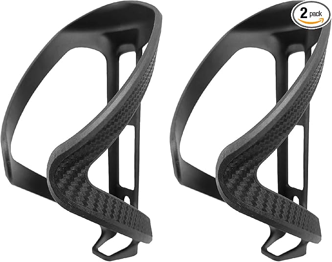 RCF Bike Bottle Cage – 100% Recycled Carbon Fiber, Ultra-Lightweight 0.95 oz, Highly Shock-Resistant Bike Water Bottle Holder for Road & Mountain Bikes (Set of 2)