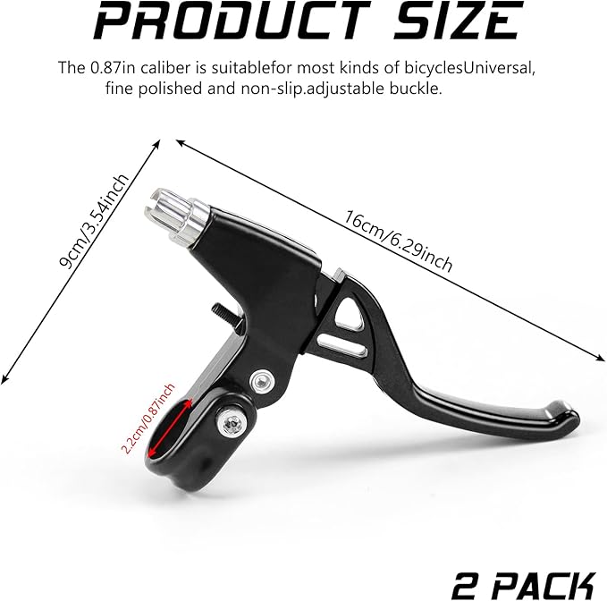 V-Type Bike Brake Set, Complete Universal Bike Front and Rear MTB Brake, Bicycle Brakes, Inner and Outer Cables, Include Brakes Lever Calipers Multi-Tool Wrenches