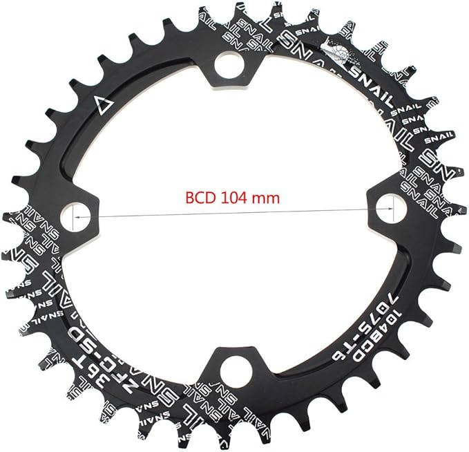 CYSKY 104 BCD Chainring 30T to 52T Narrow Wide Chainring with Sprocket Bolts for 1x Set-up Road Bike Mountain Bike BMX MTB Gravel Ebike