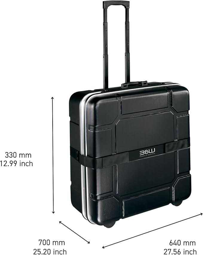B&W International Brompton Bike Case, Foldon Hard Case – Impact-Resistant ABS Hard Shell Travel Case with Wheels, Telescoping Handle