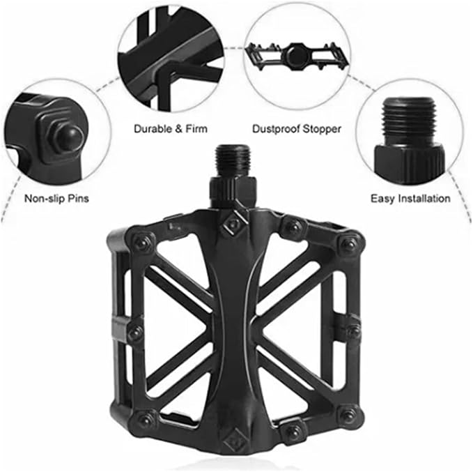 Mountain Bike Pedals Aluminum Alloy Stable Hollow Design Light Weight High Strength Wide Road Bike Pedal Set