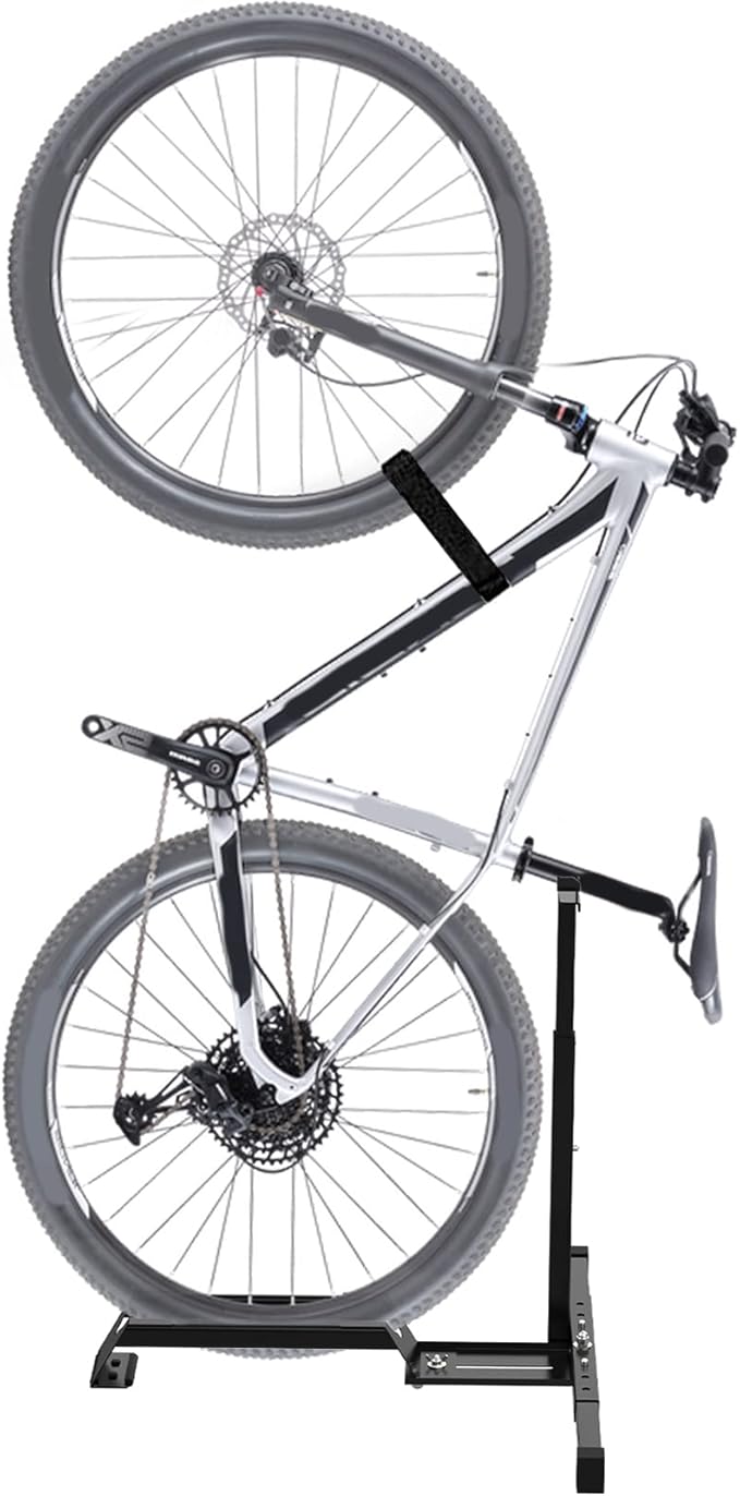 Qualward Vertical Bike Stand Floor Bicycle Rack Adjustable Upright Design, Space Saving for Living Room, Bedroom and Garage