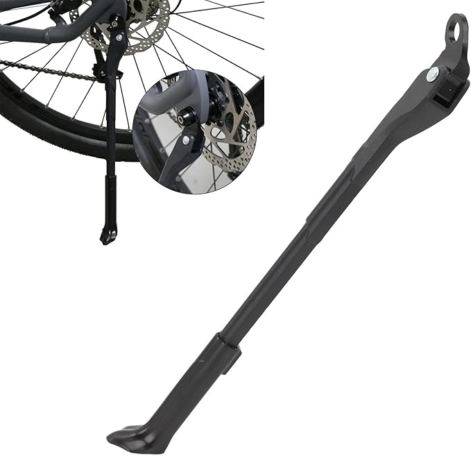 ZJchao Quick Release Bike Kickstand, Adjustable Aluminum Alloy Cycling Support Kick Stand with Wide Foot for 2229 Inch 700C Mountain Road Bike for Axle Frames, Paint Friendly