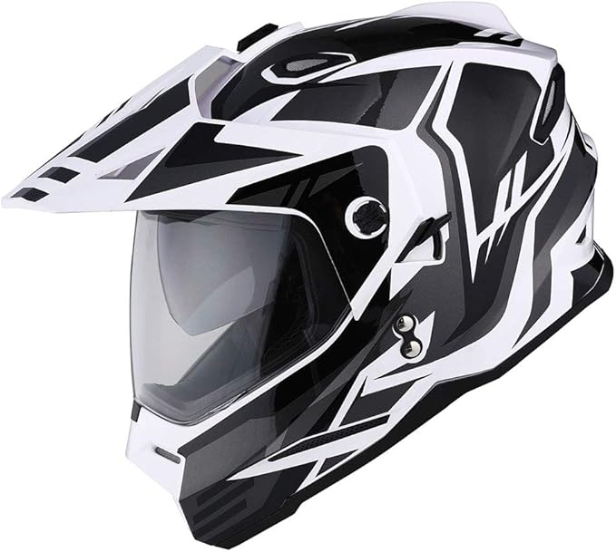 1Storm Dual Sport Motorcycle Motocross Off Road Full Face Helmet Dual Visor: HF802