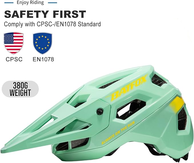 BATFOX Bike Helmet,Mountain Bike Helmet Helmets for Men Women Adults Youth