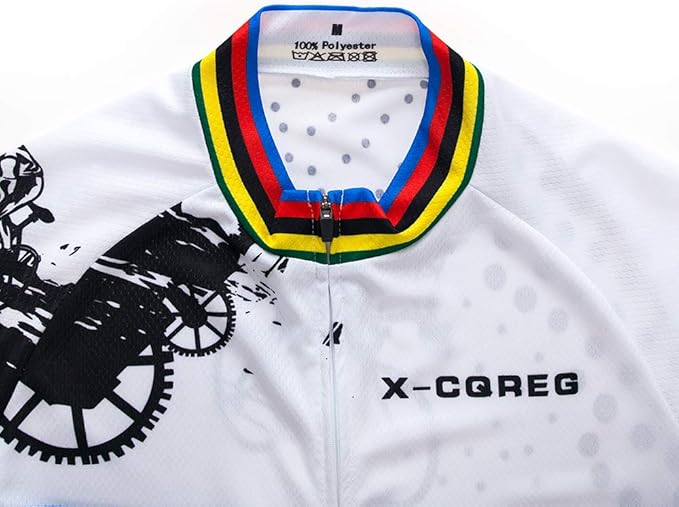 Men's Cycling Bike Jersey Short Sleeve Biking Shirt with 3 Rear Pockets + Zipper Pocket Breathable Quick Dry Bicycle Jersey