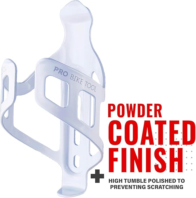 Bike Water Bottle Holder, Black or White Gloss, Secure Retention System, No Lost Bottles, Lightweight and Strong Bicycle Bottle Cage, Quick and Easy to Mount, Great for Road and Mountain Bikes