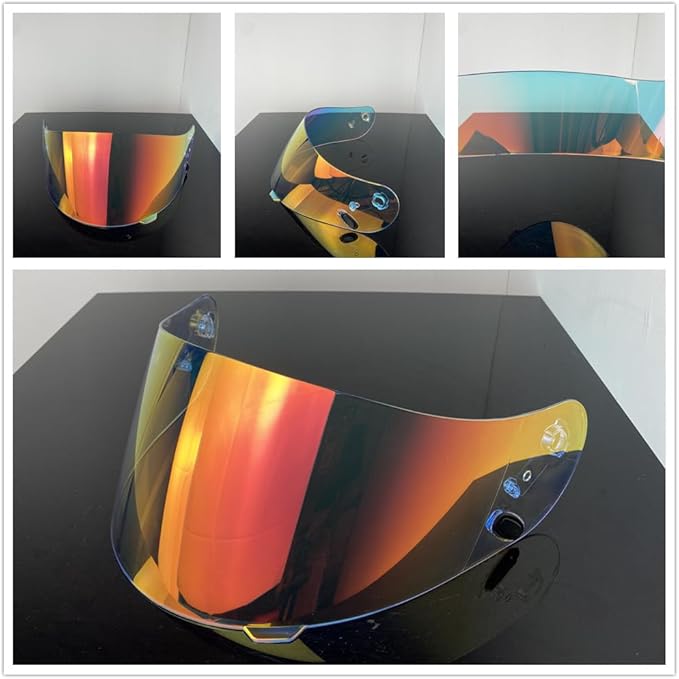 HJ-09 Helmet Visor Replacement,Tinted Motorcycle Helmet Face Shield Sunshield UV Protection for HJC CL-15 CL-17 CL-16 CL-SP AC-12 FS-10 CS-R1 IS-16 CS-R2 (Revo Clear Red)