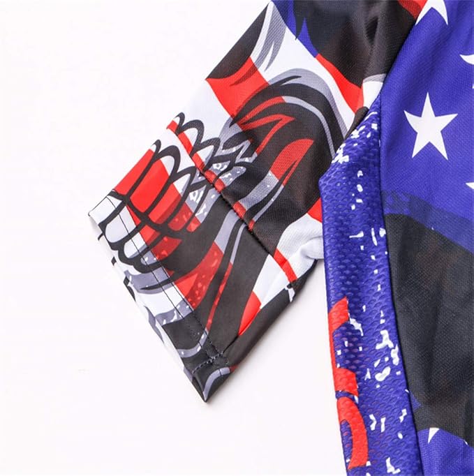 JPOJPO USA Cycling Jersey Men Road Bike Shirt Summer Biking Tops Short Sleeve Bicycle Clothes Cycle Wear Breathable