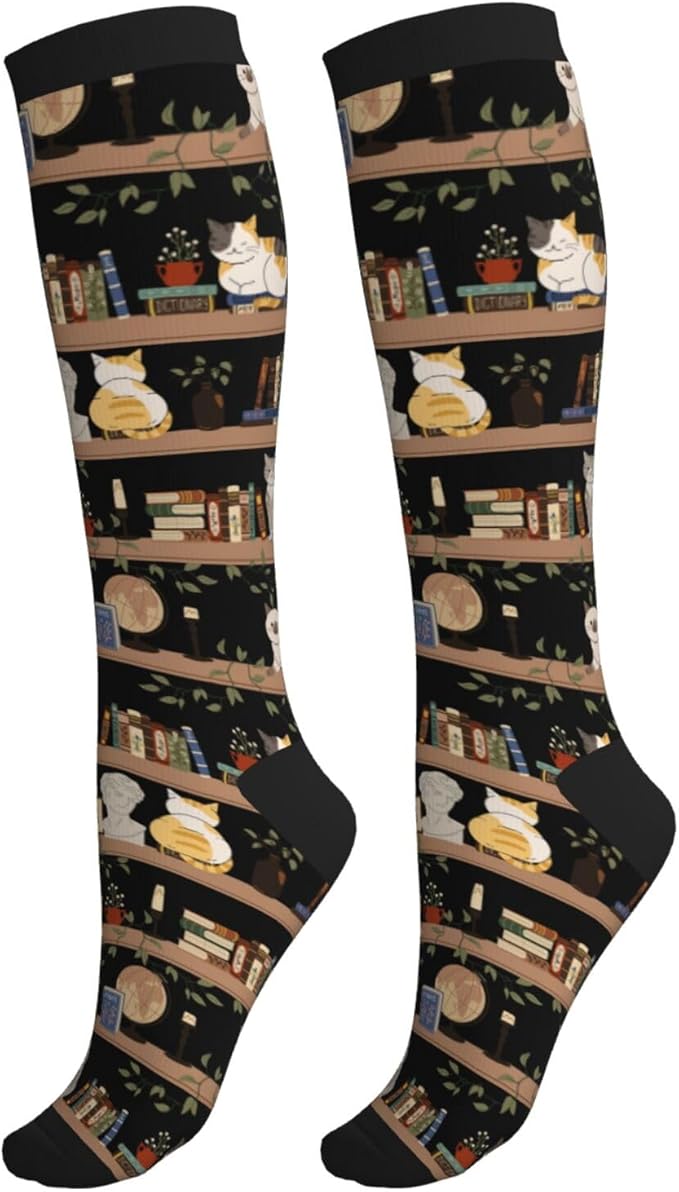 bassyil Compression Socks for Women & Men Circulation 15-20 mmHg Knee High Best Support for Nurses Travel Running Athletic