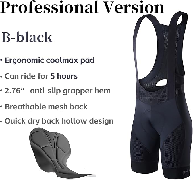 Cycling Bib Shorts for Men - Road Bike Bicycle Breathable Padded Riding Tights