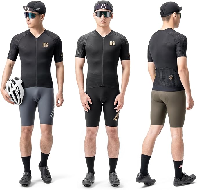 ROCKBROS Men’s Bike Shorts with Padded Cycling Road Biking Riding Breathable Shorts Tight for Men