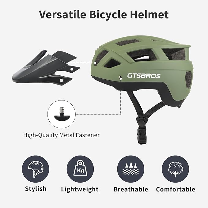 Mountain Bike Helmet for Adults - Dual Shell Lightweight MTB Bicycle Helmet Adjustable for Adults Men Women Youth