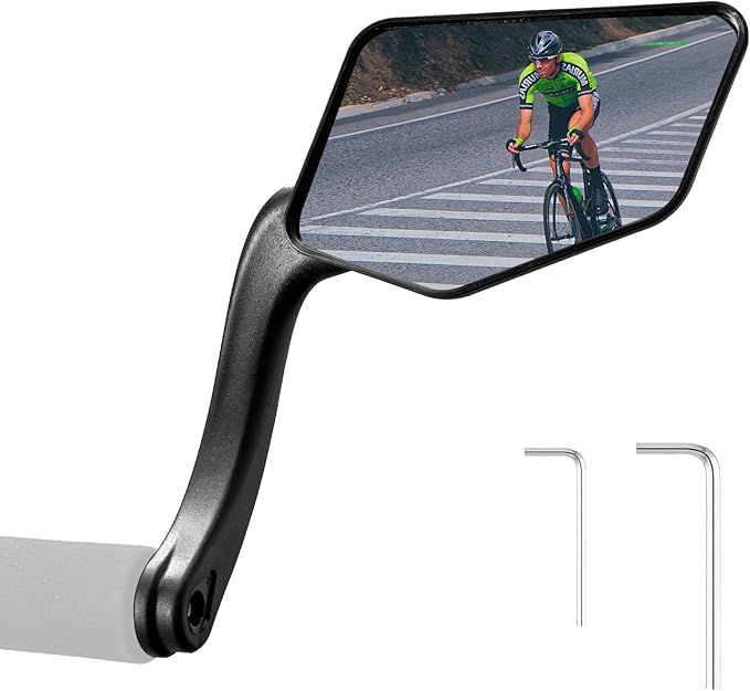 ROCKBROS Bike Mirror Handlebar Mount Bar End Mirror, 360° Adjustable Bicycle Mirrors for Handlebars, HD Automotive Grade Glass, Scratch-Resistant for E-Bike, MTB, Scooter and Electric Bicycles Right
