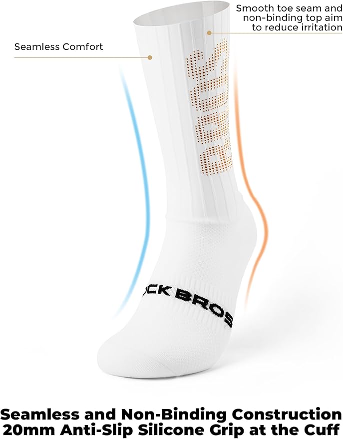 ROCKBROS Cycling Socks with Breathable Mesh, Moisture-Wicking & Odor-Resistant for Men & Women, Anti-Slip Silicone Grip