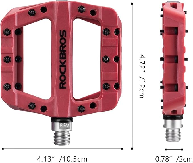 ROCKBROS MTB Pedals Mountain Bike Pedals Lightweight Nylon Fiber Bicycle Platform Pedals for BMX MTB 9/16"