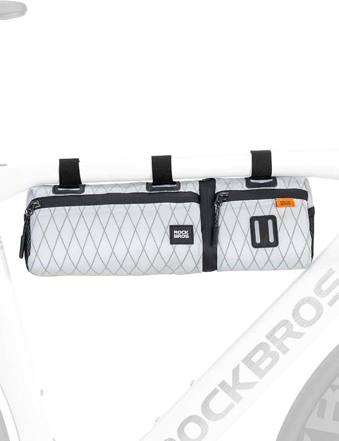 ROCKBROS Bike Handlebar Bag, 2L Large Capacity Handlebar Bags for Bicycles, 2 In 1 Multifunctional Bike Frame Bag, Separated Bike Saddle Bag