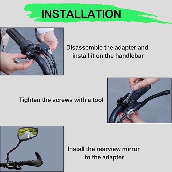 Pairs of Distinctive Skull Skeleton Hand Bicycle Mirror, Rearview Side Mirror Handlebar Mirror Mount Holder Clamp Adaptor 10mm for Scooter Moped Bike Standard Bike Motorcycle