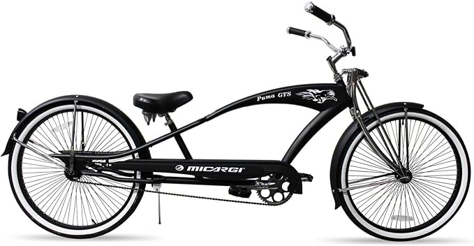 MICARGI 24/26 Inch Adult Cruiser Bicycle Hybrid Bike 1/7 Speeds Commuter Bike for Women, Men, Seniors,Step-Through or Step-Over Bike Steel Frame Multi Colors Style