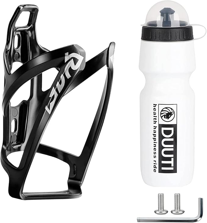 Bike Bottle Holder & Cage - Ultralight Plastic, BPA-Free 25oz Water Bottle for MTB & Road Bikes