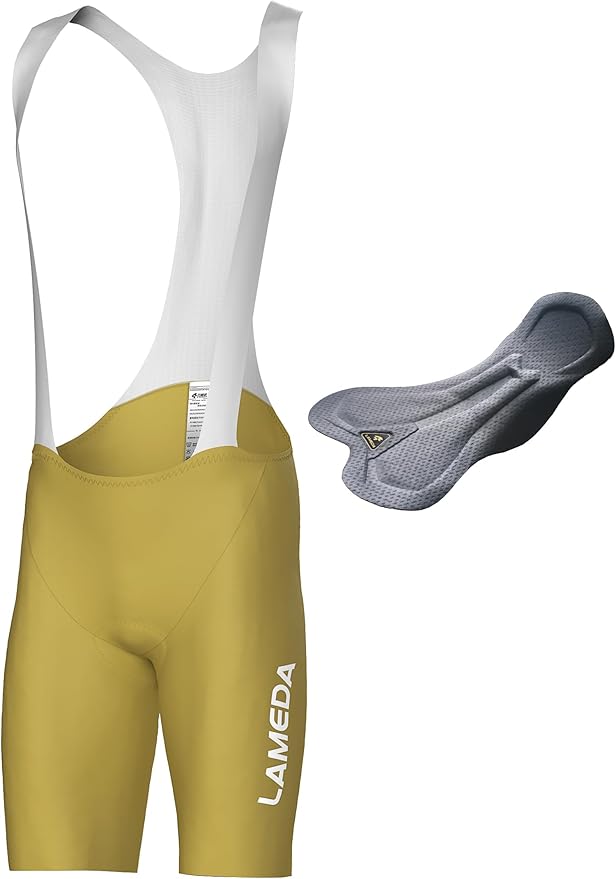 LAMEDA Mens Cycling Bib Shorts,Padded Breathable Bike Shorts Men Lightweight Bicycle Bibs Bike Tight for Road Gravel Biking