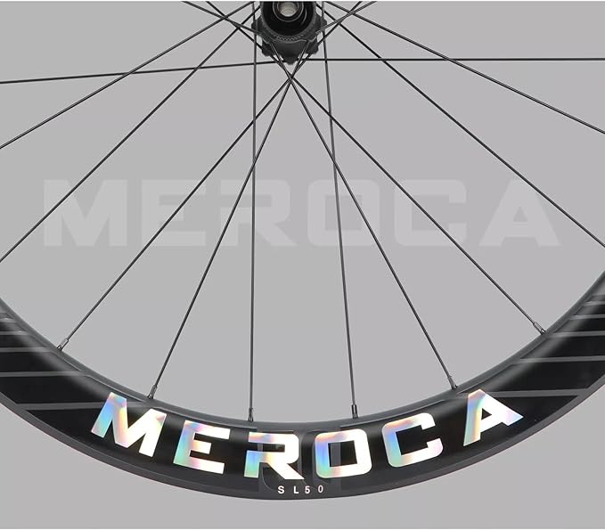 Carbon Road Bike Wheelset, 700C Reflective Pattern Clincher, Center Lock Barrel Axle Disc Brake 50mm Deep Wheelset