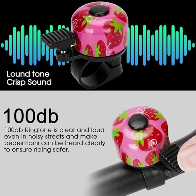 Kid Bike Bell - Bicycle Bell for Kids Boys Girls Adults | 120db Classic Mini Loud Bike Ring - Cool Bike Bell Design with Crisp Clear Sound for MTB,BMX,City Bike,Scooter -Kid Bike Accessories