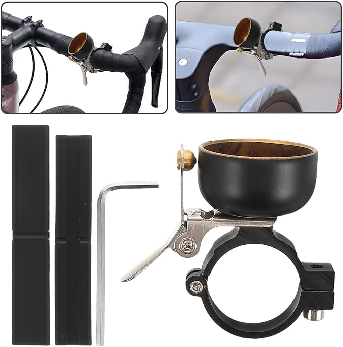 Vintage Bike Bell and Bicycle Horn and Adults, Black Metal Cycling Bell with Loud Warning Sound, Retro Handlebar Ring for Road, Mountain Bikes, Scooters, and Outdoor Safety