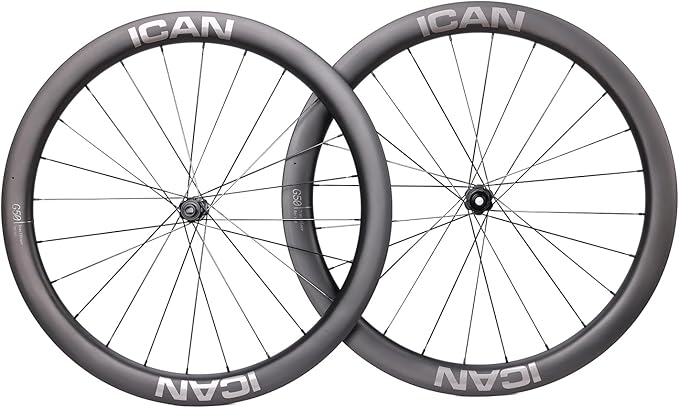 ICAN G40/G50 1320g/1375g Carbon Gravel Bike Disc Wheelset 700C Hooked Rimset 25mm Inner Width 36T Ratchet Hub