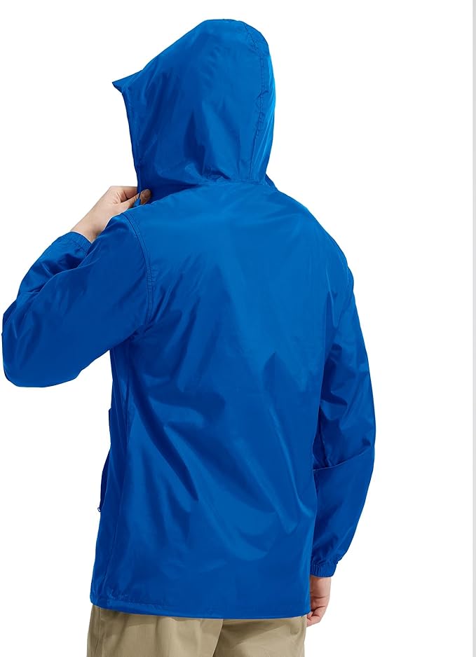 SWISSWELL Mens Rain Jacket & Coats Packable Lightweight Waterproof Windbreaker Hooded for Golf Cycling Hiking