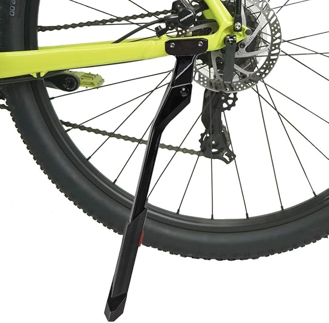 BV Bike Kickstand - Mountain Bike Kick Stand for 24-29" Bicycles - Adjustable Length, Non-Slip Sole, Aluminum Alloy Material - Black Bicycle Kickstand