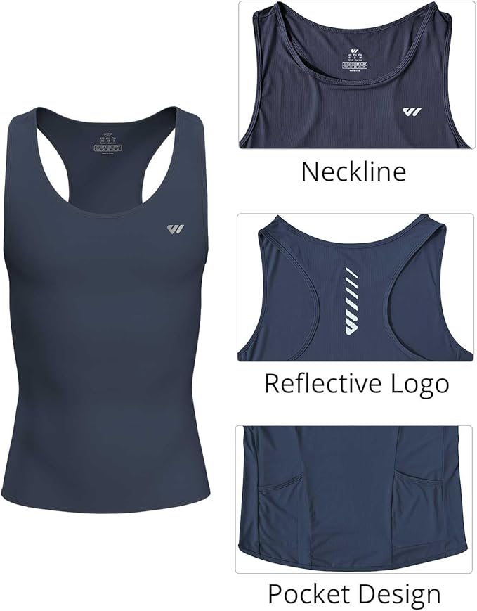Lo.gas Sleeveless Cycling Jersey Men, Biking Base Layer Breathable and Lightweight with Back Pocket Sports Vest