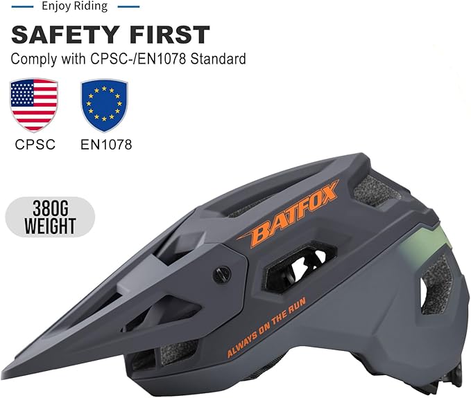 BATFOX Bike Helmet,Mountain Bike Helmet Helmets for Men Women Adults Youth